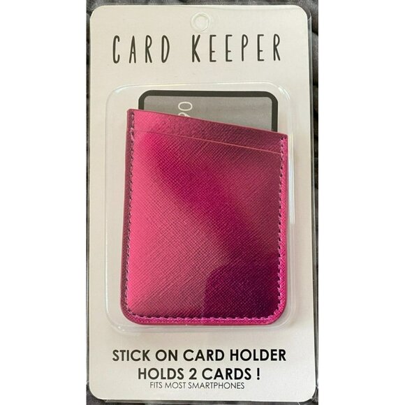 Shiny Pink Stick On Card Holder For Smartphones By Charming Charlie - Picture 1 of 5